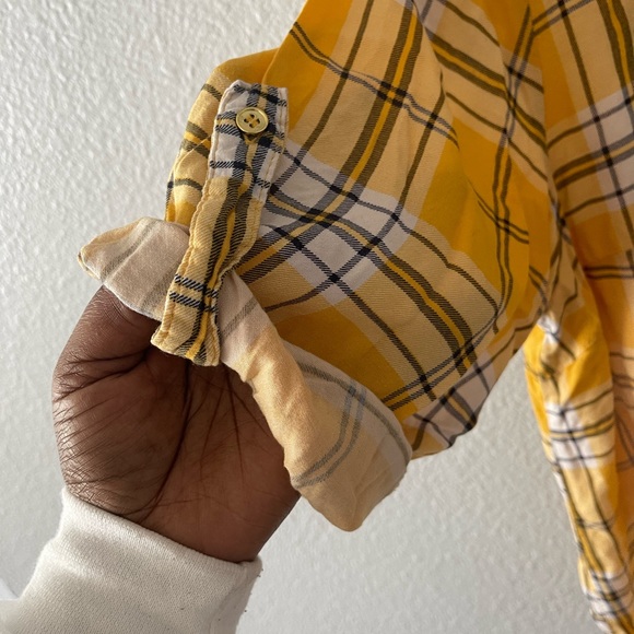 EUC 1x Plaid High low 1/4 sleeve Shirt - Picture 5 of 8